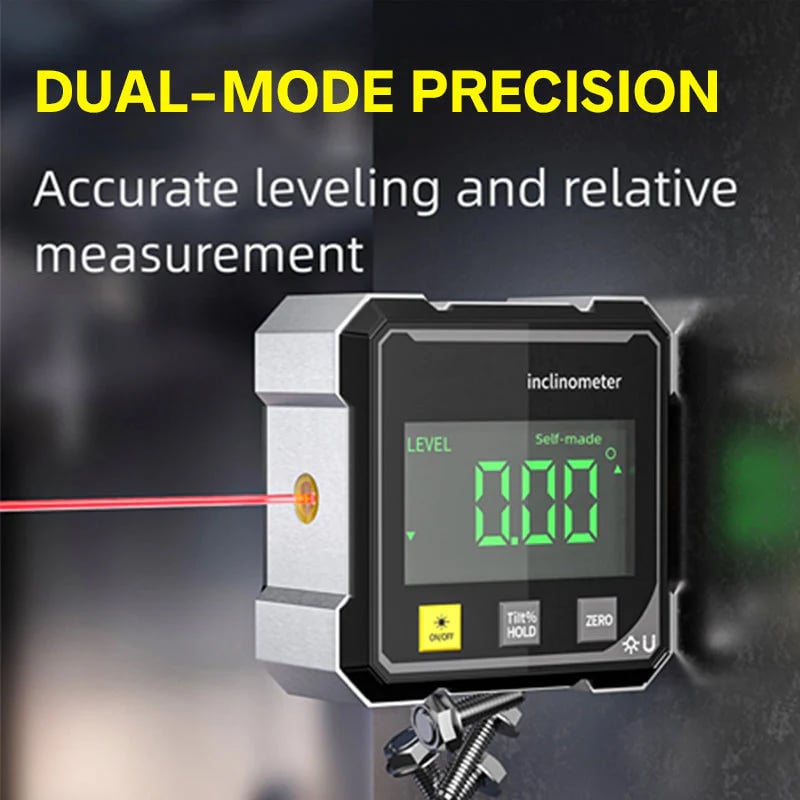 🔥2025 Hot Sale🔧4-Side Magnetic Digital Angle Gauge with Laser