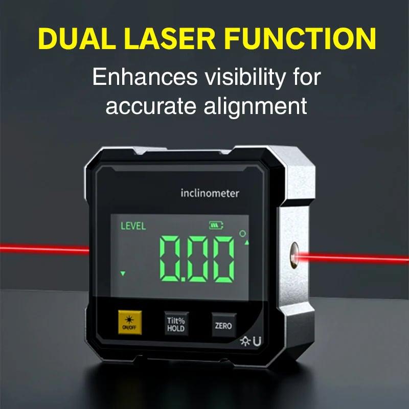 🔥2025 Hot Sale🔧4-Side Magnetic Digital Angle Gauge with Laser