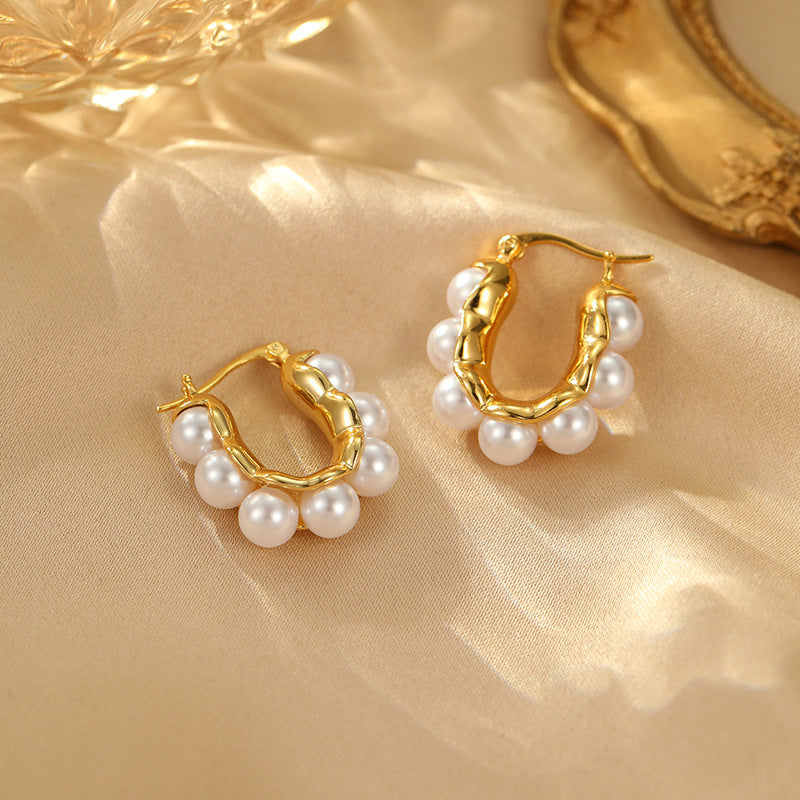 Retro Hong Kong Style Pearl Earrings: Elegant, New Trendy, Personalized