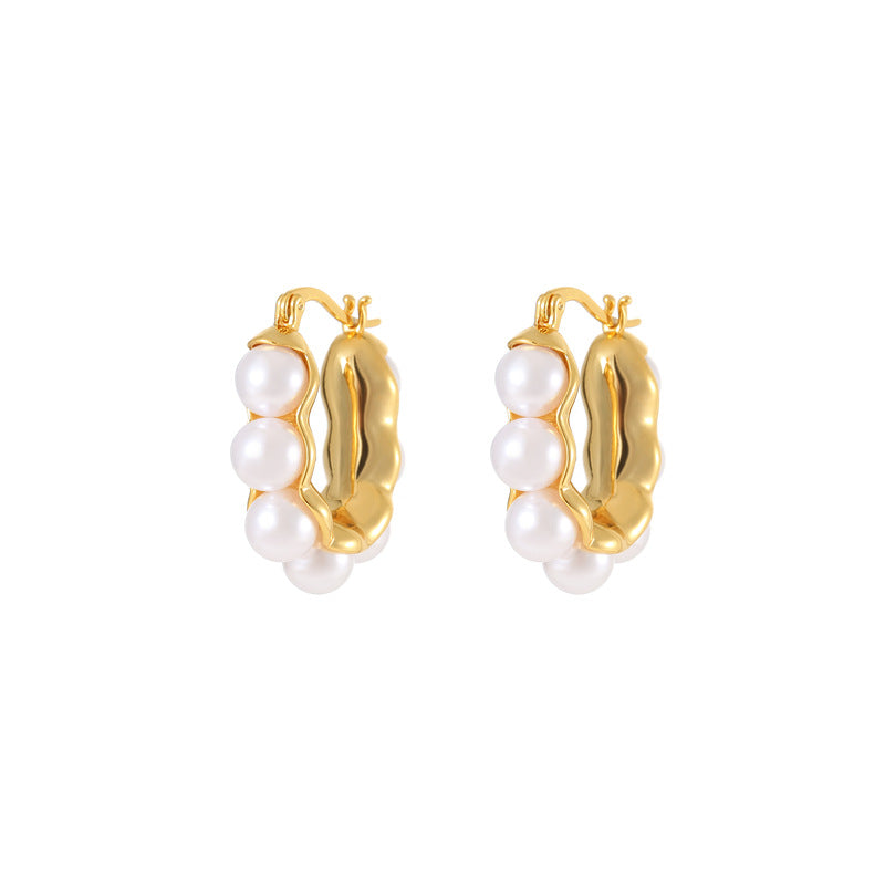 Retro Hong Kong Style Pearl Earrings: Elegant, New Trendy, Personalized