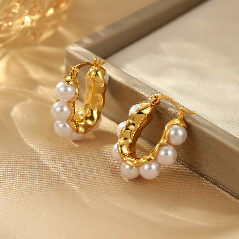 Retro Hong Kong Style Pearl Earrings: Elegant, New Trendy, Personalized