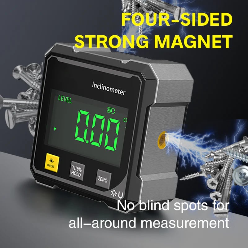 🔥2025 Hot Sale🔧4-Side Magnetic Digital Angle Gauge with Laser