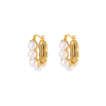 Retro Hong Kong Style Pearl Earrings: Elegant, New Trendy, Personalized